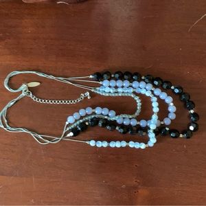 ✨$3 if bundled✨ 4 Layer Beaded Fashion Necklace in Silver Gray White Black